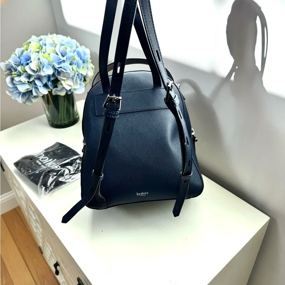 Botkier Navy Backpack with Mustard and Gray Accent Pocket - Picture 7 of 9